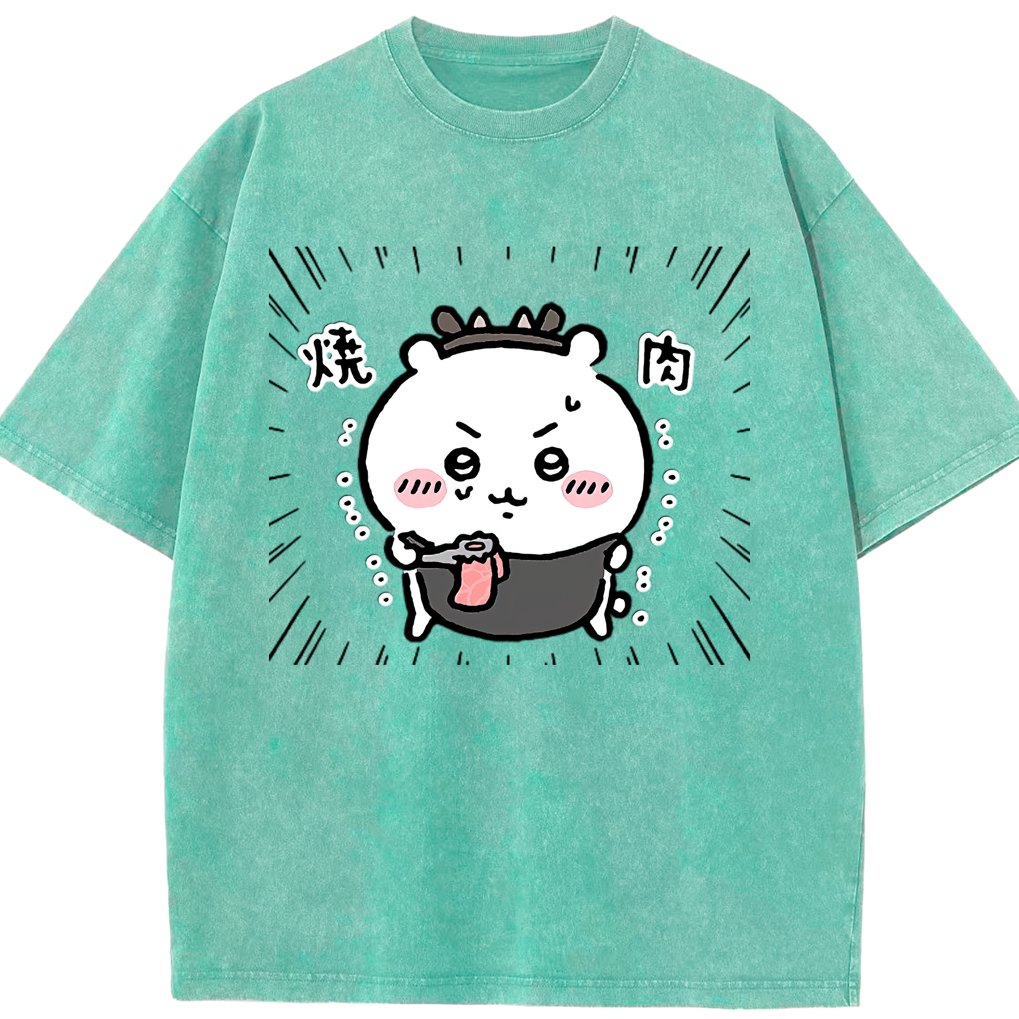 （画像用） ちいかわ ちいかわ Chii-kawa chiikawa 綿100% ヴィンテージ風 半袖Tシャツ（フロントプリント）